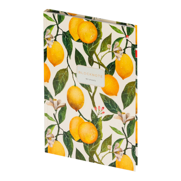Блокнот А4 160л "Лимоны" клетка, сшивка, тв.обл., 7БЦ, рисунок 3-160-490/19 Альт
