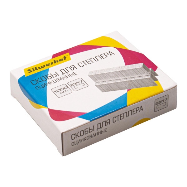 Скобы №23/6, 40л, оцинкованные (1уп*1000шт) 23/6 Kangaro