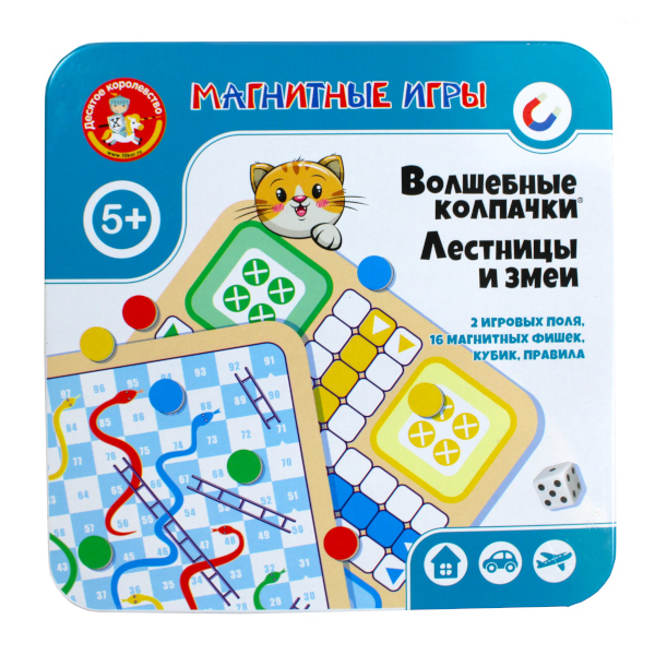 Игра магнитная "Волшебные колпачки. 2в1" жест. коробка 04300 Десятое королевство