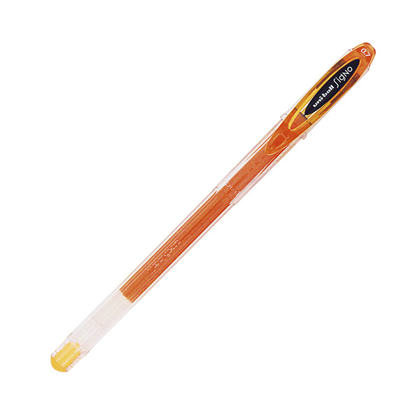Ручка гелевая 0,7мм, оранжевый, прозрач. корп. "Signo" UM-120 UNI