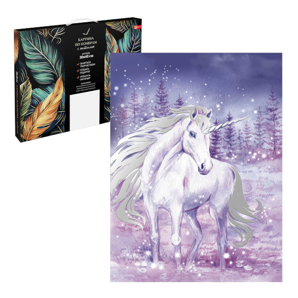 Картина по номерам Феникс+ 30*40см "Сказка о единороге" с поталью 67960