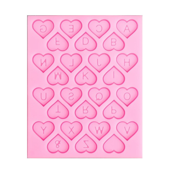 Молд силикон "Сердечки с буквами" 9,5*12см 9107916