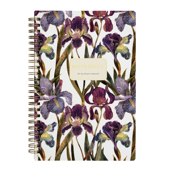 Тетрадь 60л А5 клетка/гребень "Ирисы" картон, рисунок 7-60-201/28 Bruno Visconti