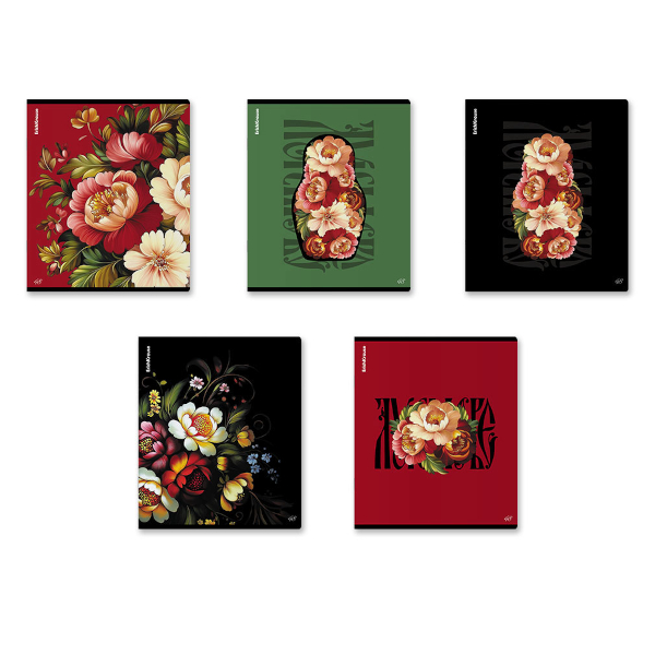 Тетрадь 48л А5+ клетка "Folk Motives" картон, ассорти 64858 Erich Krause