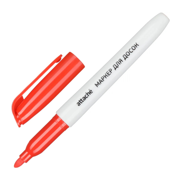 Маркер для доски 1-3мм, спирт. осн., пулевид., красный, пластик. корп. 964108 Attache