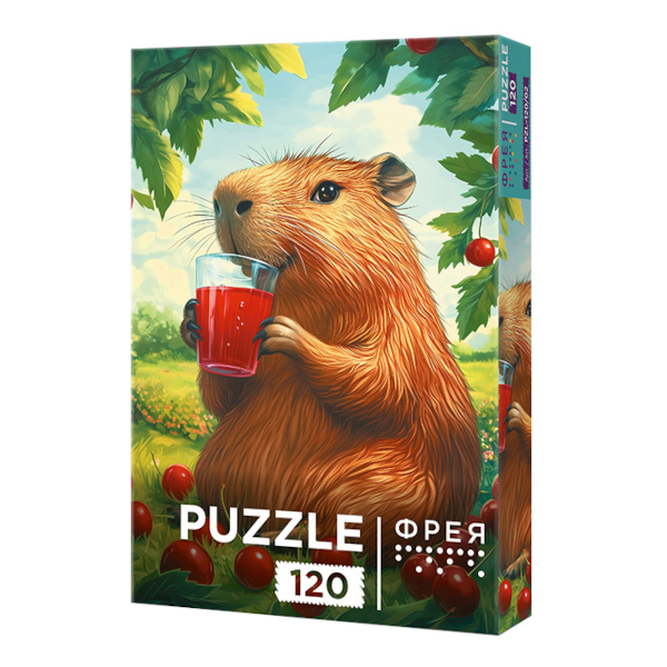 Пазлы 120 элем. "Капибара в вишневом саду" 165*230мм PZL-120/02 ФРЕЯ