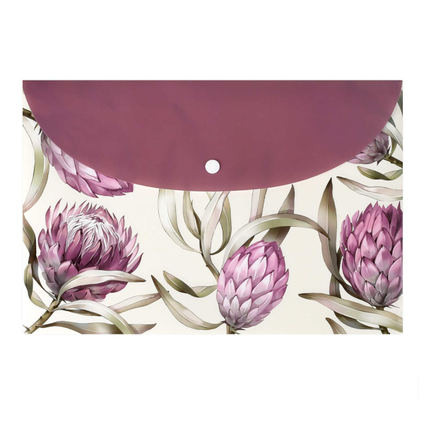 Папка-конверт на кнопке А4, 1отд., 180мкм, рисунок "Протея" 72227 Феникс+