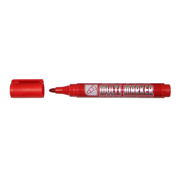 Маркер перм 3мм, спирт. осн., пулевид., красный, пластик. корп. "Multi marker" СРМ-800 Crown
