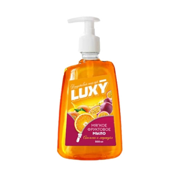 Мыло Luxy "Фруктовый поцелуй" жидкое, дозатор, апельсин и маракуйя 500мл 118951