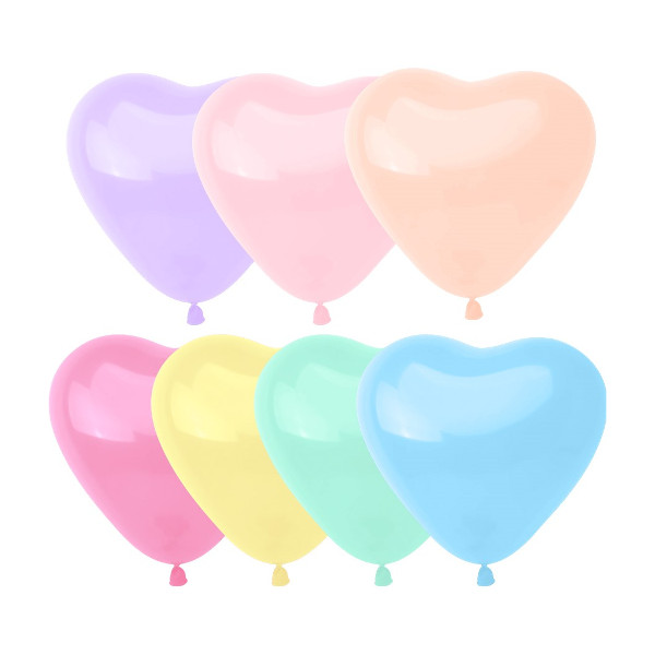 Набор шаров "Макарунс-сердце" d=25см ассорти, пастель (уп 100шт) Дон Баллон 610303
