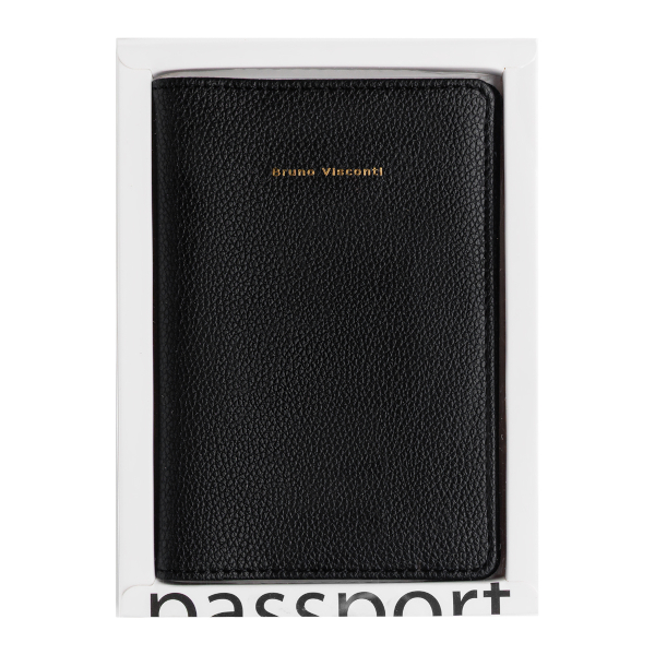 Обложка для паспорта иск.кожа, черный 3-619/01 Bruno Visconti