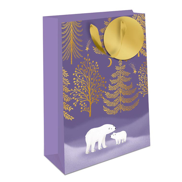 Пакет подарочный "Белые медведи в лесу" 26*23*12см, ламинир. 0595.859 Арт Дизайн