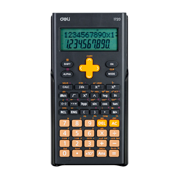 Калькулятор Deli E1720-black (черный) инженерный 10р+2р (300 функций)