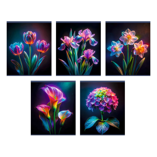 Тетрадь 48л А5 клетка "В волшебном саду" картон, ассорти ТКЛ489195 Listoff