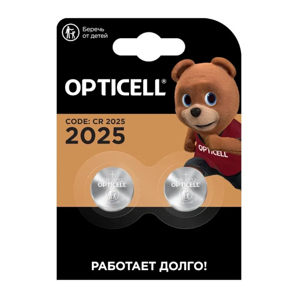 Батарейка Opticell Specialty CR2025 литиевая BL2 (1уп*2шт) 6911332413014