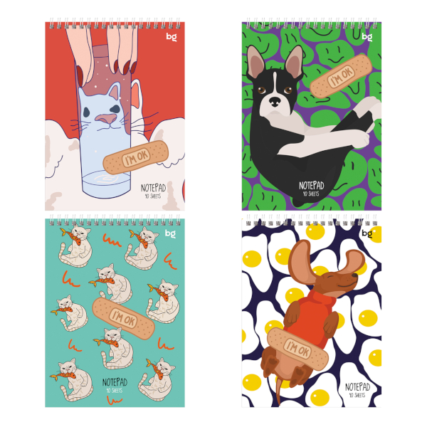 Блокнот А5 40л "Такие смешные" клетка, гребень, мягк.обл., картон, ассорти Б5гр40 59755 BG