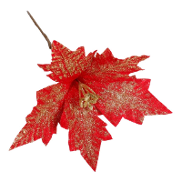 Декор "Блеск" резной цветок, красный 19*15см 1381130