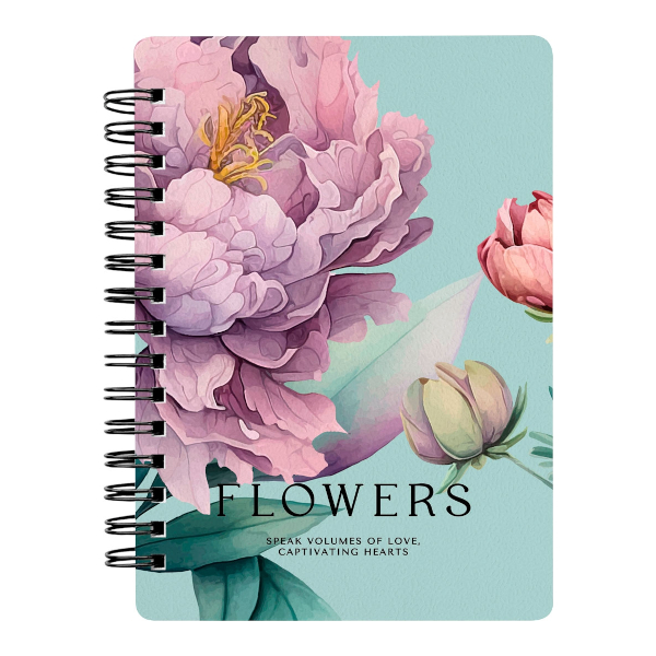 Блокнот А6- 80л "Peony. Фиолетовый" клетка, гребень, мягк.обл., картон, рисунок N5471 Be Smart