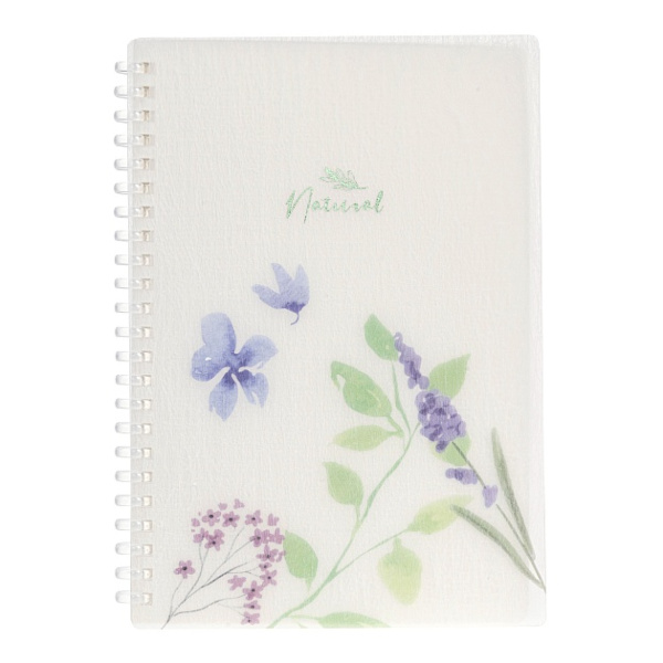 Тетрадь 80л А5 клетка/гребень "Natural blue flowers" пластик, рисунок 80Т5A1мс_33478 Hatber