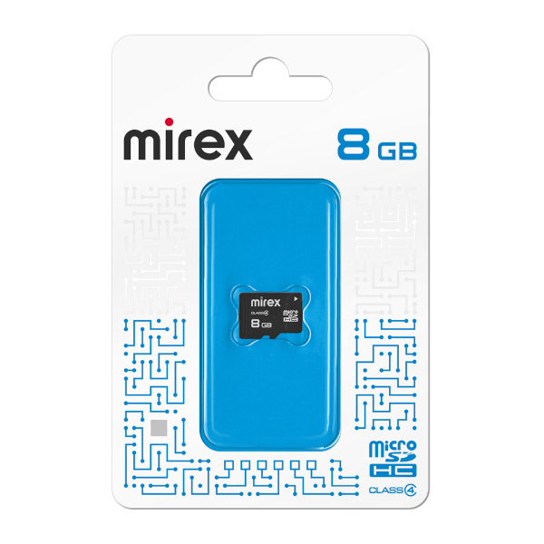 Карта памяти micro SDHC 8Gb Mirex Class 4 без адаптера 13612-MCROSD08