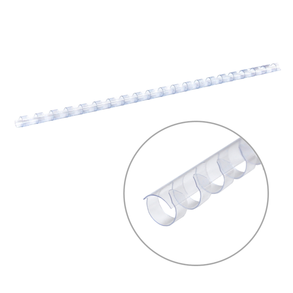 Пружина для переплёта пласт.  8мм (до 45л) прозрачная 1шт