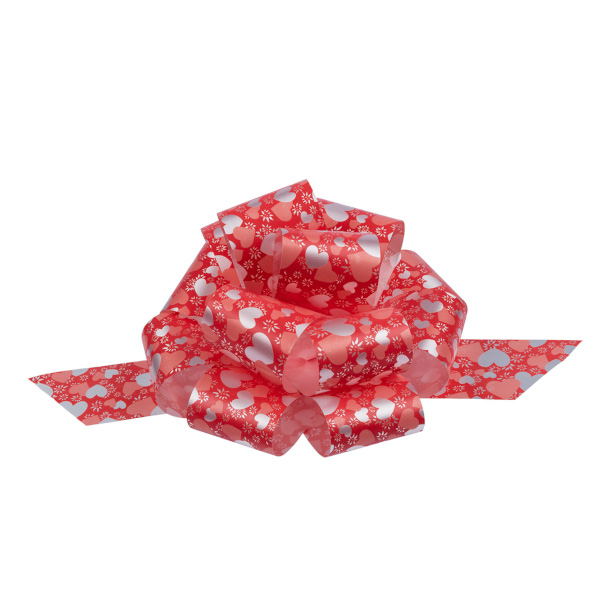 Бант для подарочной упаковки "Сердечки 02" 15,5см, розовый (1шт) BOWP-5D Stilerra