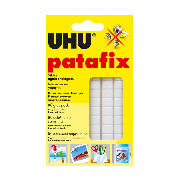 Клеящие подушечки белые UHU Patafix 80шт 39125