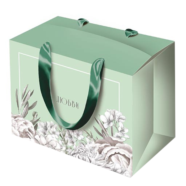 Пакет-коробка 27*20*13см "Любви. Серые цветы" 0710.138 Арт Дизайн