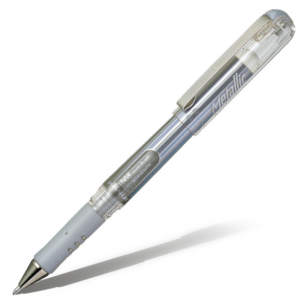 Ручка гелевая 1мм, серебро, грип, рисунок на корп. "Hybrid Gel Grip DX" K230-Z Pentel