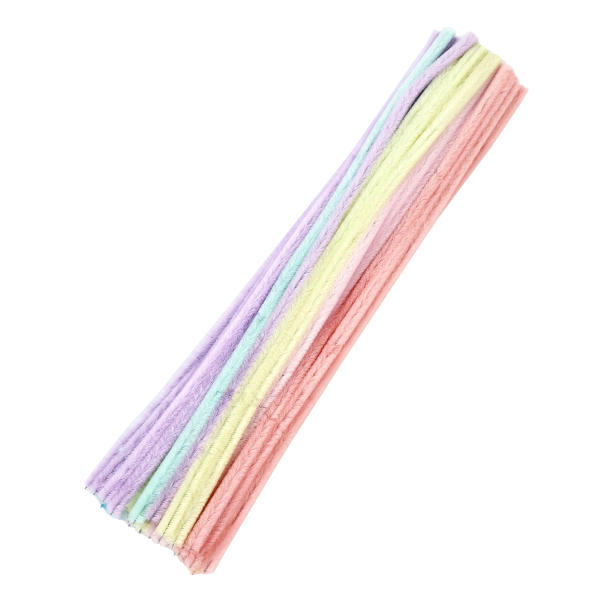 Проволока пушистая синельная "Пастель" 8мм, 30см, 50шт, ассорти 9333072