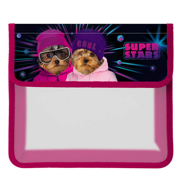 Папка для тетрадей А5 2отд., пластик, липучка "Happy" AMp_70079 Hatber