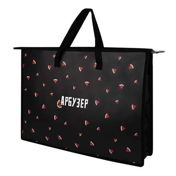 Папка с ручками А3 (450*330мм) 1отд., пластик, молния "Арбузер" 69273 Феникс+