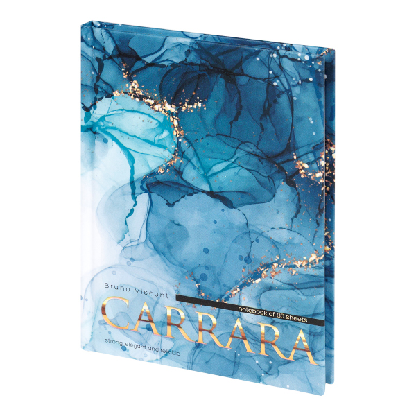 Блокнот А6 80л "Carrara. Bright" клетка, сшивка, тв.обл., картон, рис 3-80-005/50 Bruno Visconti