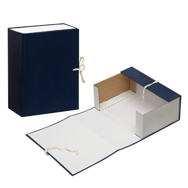 Папка архивная разборная А4, 12см, бумвинил, завязки, синяя 284721 OfficeSpace