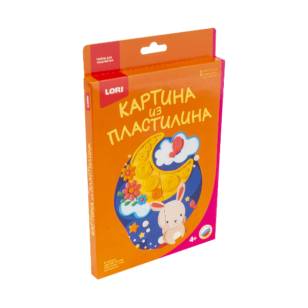 Набор для творчества Lori "Зайка на луне" рисование пластилином Пз/Пл-010