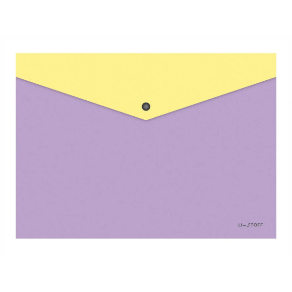 Папка-конверт на кнопке А4, 1отд., 180мкм, фиолет/желт. "Colour Duet. №2" ПКПФ40208 Listoff