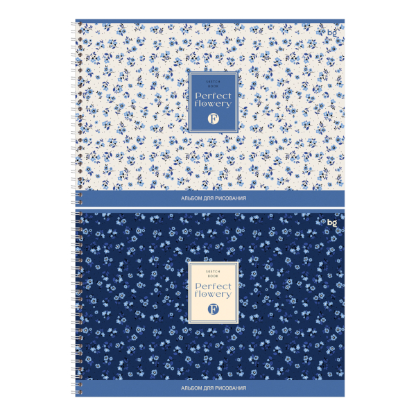 Альбом для рис 48л А4 "Цветочки" 100г/м2, гребень, мел.картон, ассорти АР4гр48 08655 BG