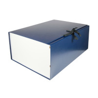 Короб архивный разборный А4, 15см, бумвинил, завязки, синий КРБ4150-203 Imige