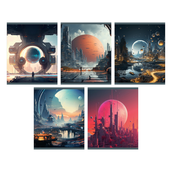 Тетрадь 48л А5 клетка "Другие галактики" картон, ассорти ТК489109 Listoff