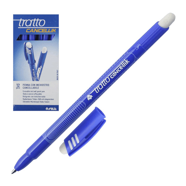 Ручка шариковая стираемая 0,7мм, синий, корп. синий F826101 Tratto