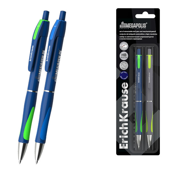 Набор шар. ручка авт. 0,7мм/карандаш мех. "Megapolis" 63130 Erich Krause