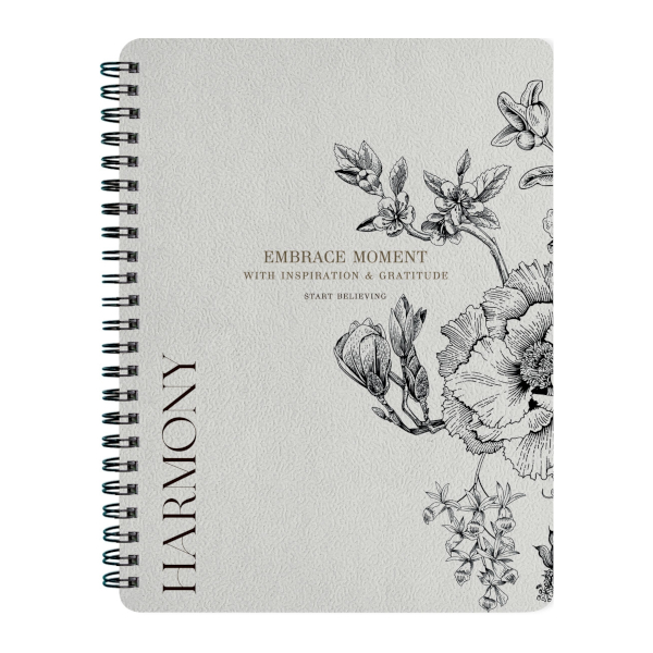 Тетрадь 96л А5 клетка/гребень "Harmony. Цветы на айвори" картон, рисунок N5403 Be Smart