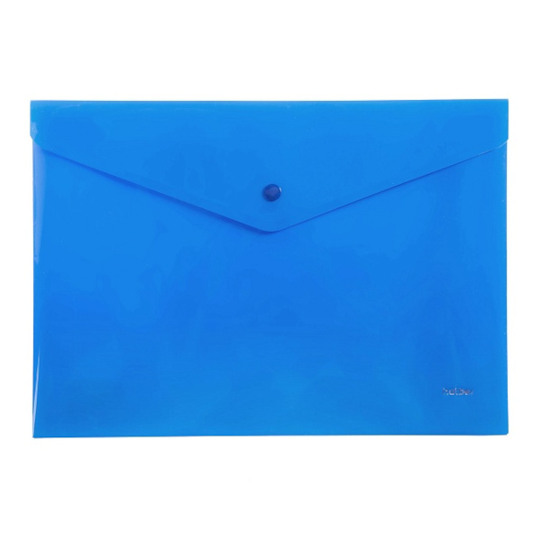 Папка-конверт на кнопке А4, 1отд., 180мкм, синяя АКк4_00002 Hatber
