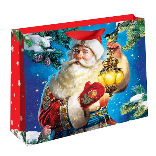 Пакет бумажный 40*50*15см "Дед Мороз с фонарем" 1326.914 Арт Дизайн
