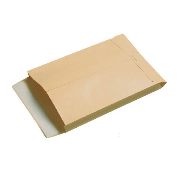 Пакет почтовый В4 250*353мм без окна, стрип, крафт, 120гр/м2, расшир. 4см Extrapack