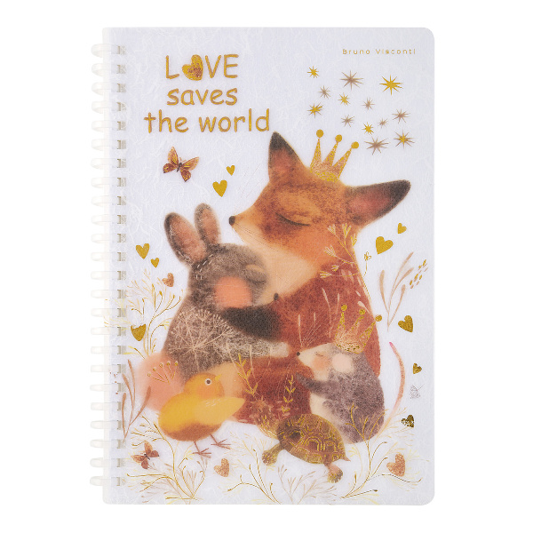 Тетрадь 60л А5 клетка/гребень "Любовь, как она есть" пластик, рисунок 7-60-1268/09 Bruno Visconti