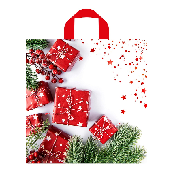 Пакет полиэтиленовый 42*38см "Время подарков" 37мкм, петля ручка н00287910 Миленд