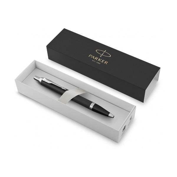 Ручка шар PARKER "Parker IM Essential K319, Matte Black CT" синяя, корп. черный, 1,0мм 2143632