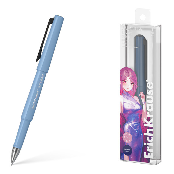 Ручка шар. Erich Krause "Severe Stick Manga" синяя, голубой корп. 0,7мм 61053