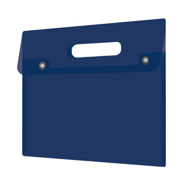 Папка на кнопках, А4, 1отд., 180мкм, вырубная ручка, синяя 48225 Феникс+